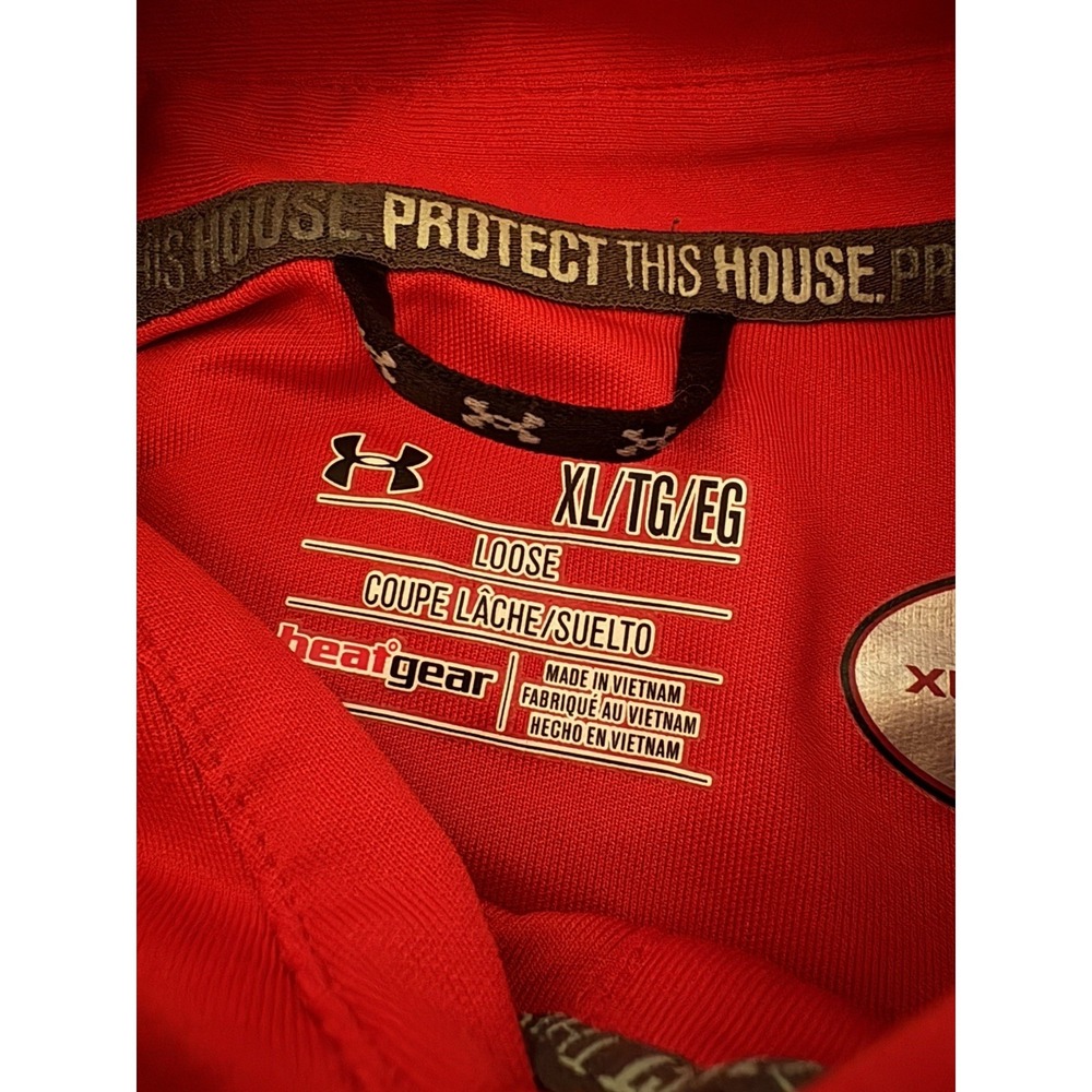 Under Armour GWU Men's XL Red Polo Shirt Heatgear Loose Gardner Webb Bulldogs - Picture 3 of 3
